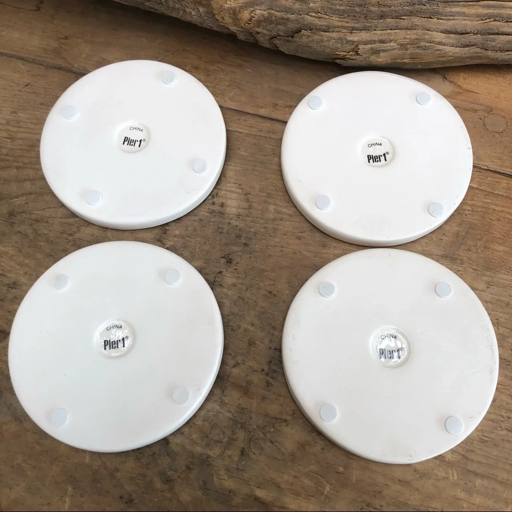 Pier 1 Butterfly Porcelain Coasters Set of 4